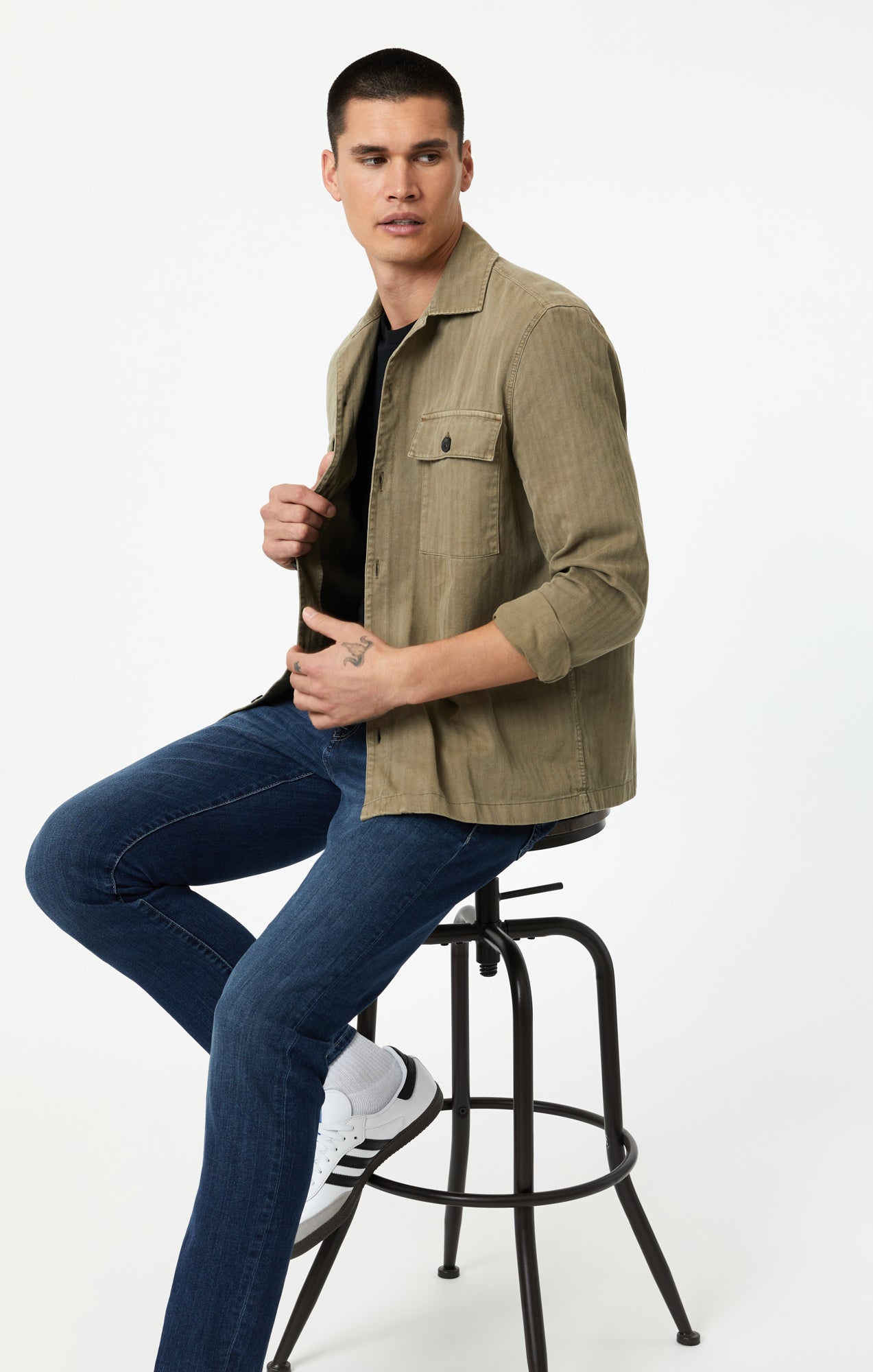 DOUBLE POCKET OVERSHIRT IN MERMAID - Mavi Jeans