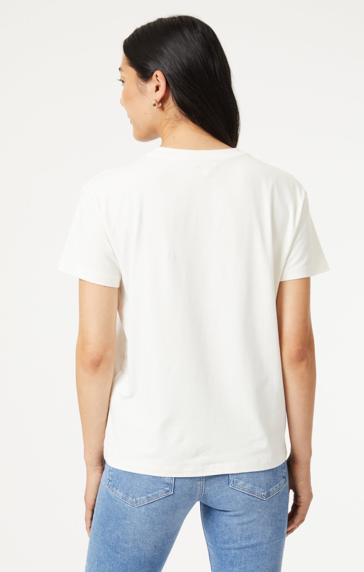 Mavi Women's Crew Neck T-Shirt In Natural White