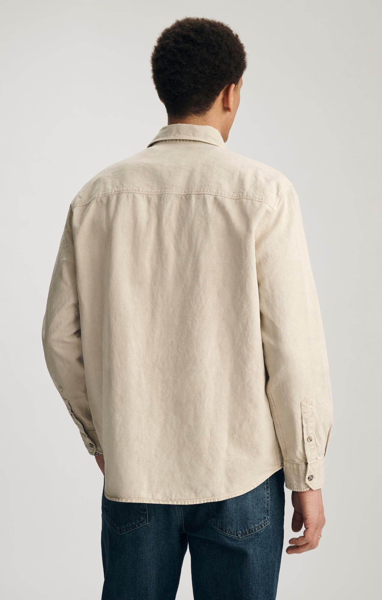 TENCEL™ ONE POCKET BUTTON-UP SHIRT IN FEATHER GRAY - Mavi Jeans
