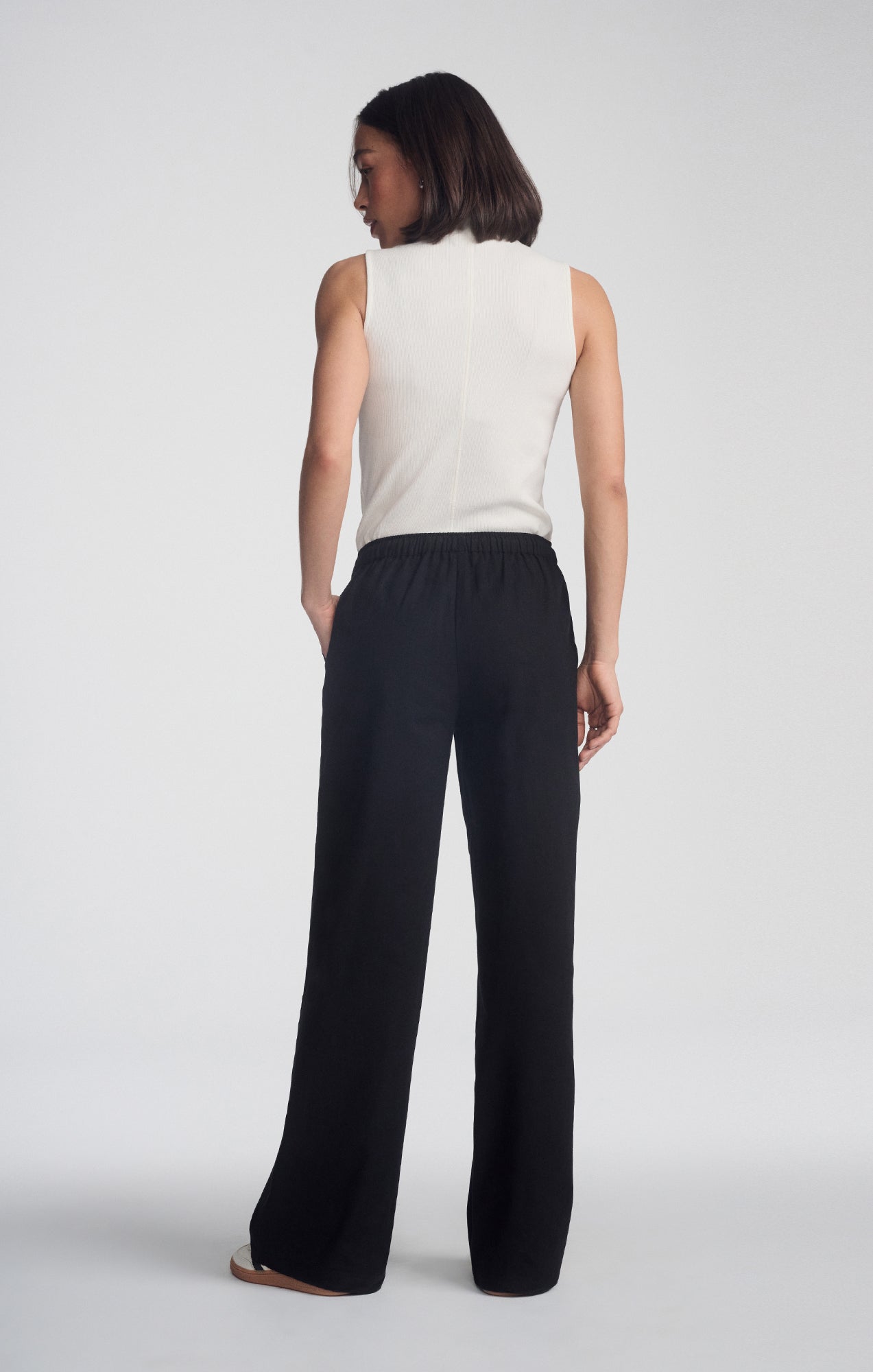 WOVEN LINEN PANTS IN BLACK - Mavi Jeans
