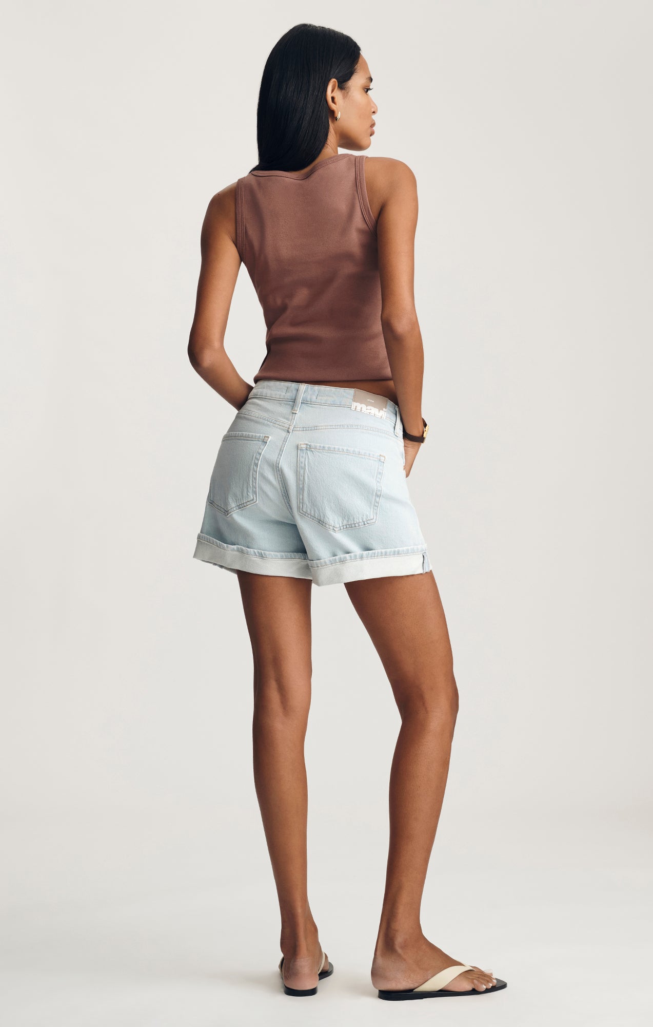 HEIDI CUFFED SHORTS IN BLEACH CLASSIC BLUE - Mavi Jeans