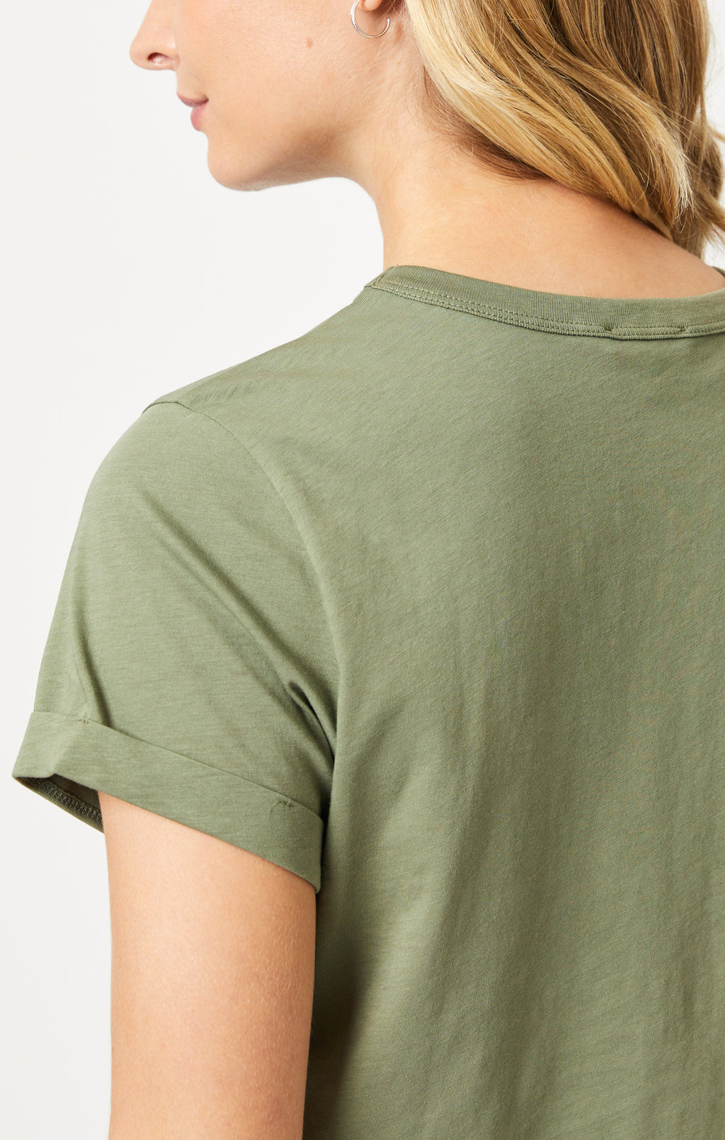 CROPPED T-SHIRT IN DEEP LICHEN GREEN - Mavi Jeans