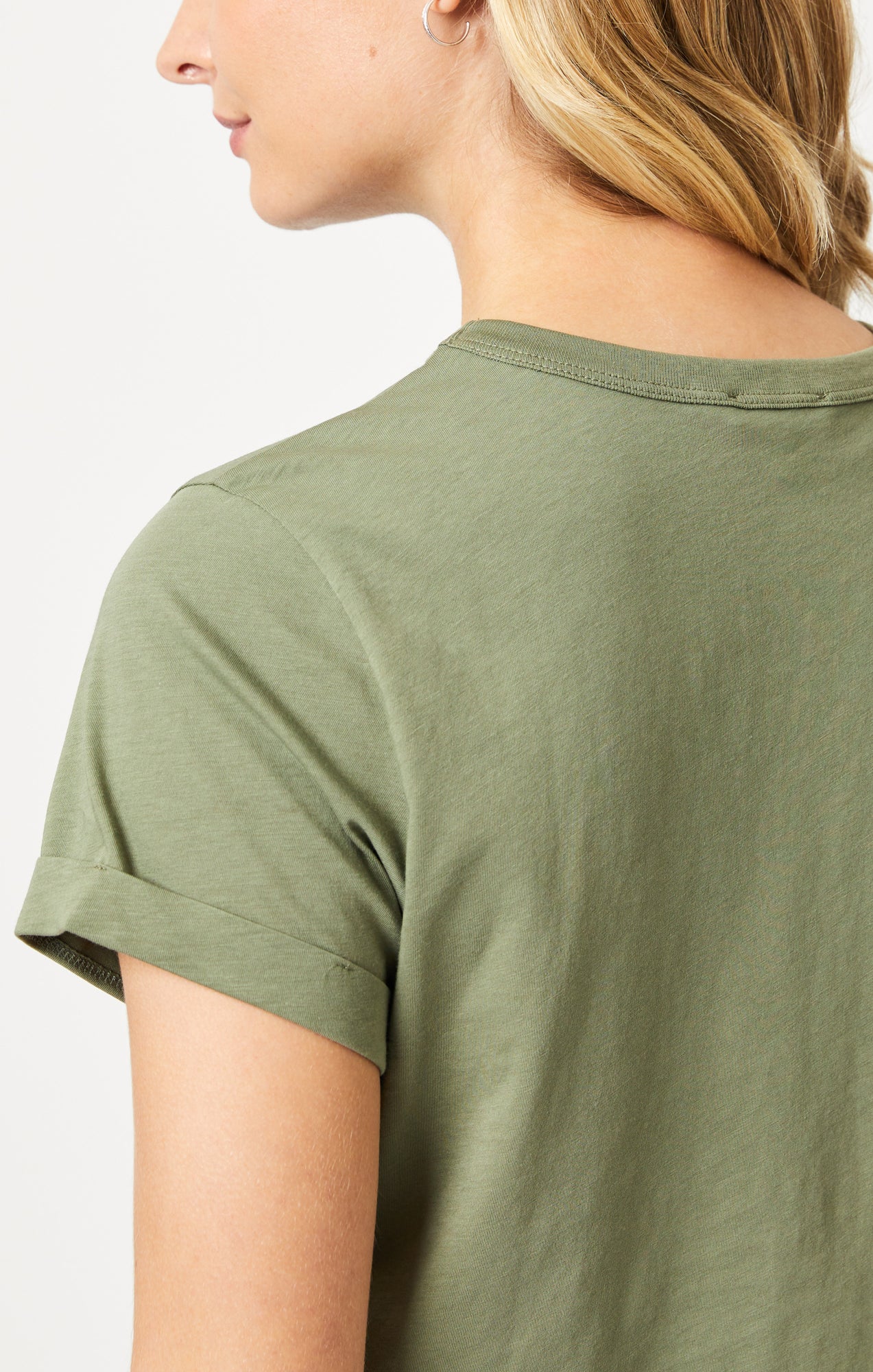 CROPPED T-SHIRT IN DEEP LICHEN GREEN - Mavi Jeans