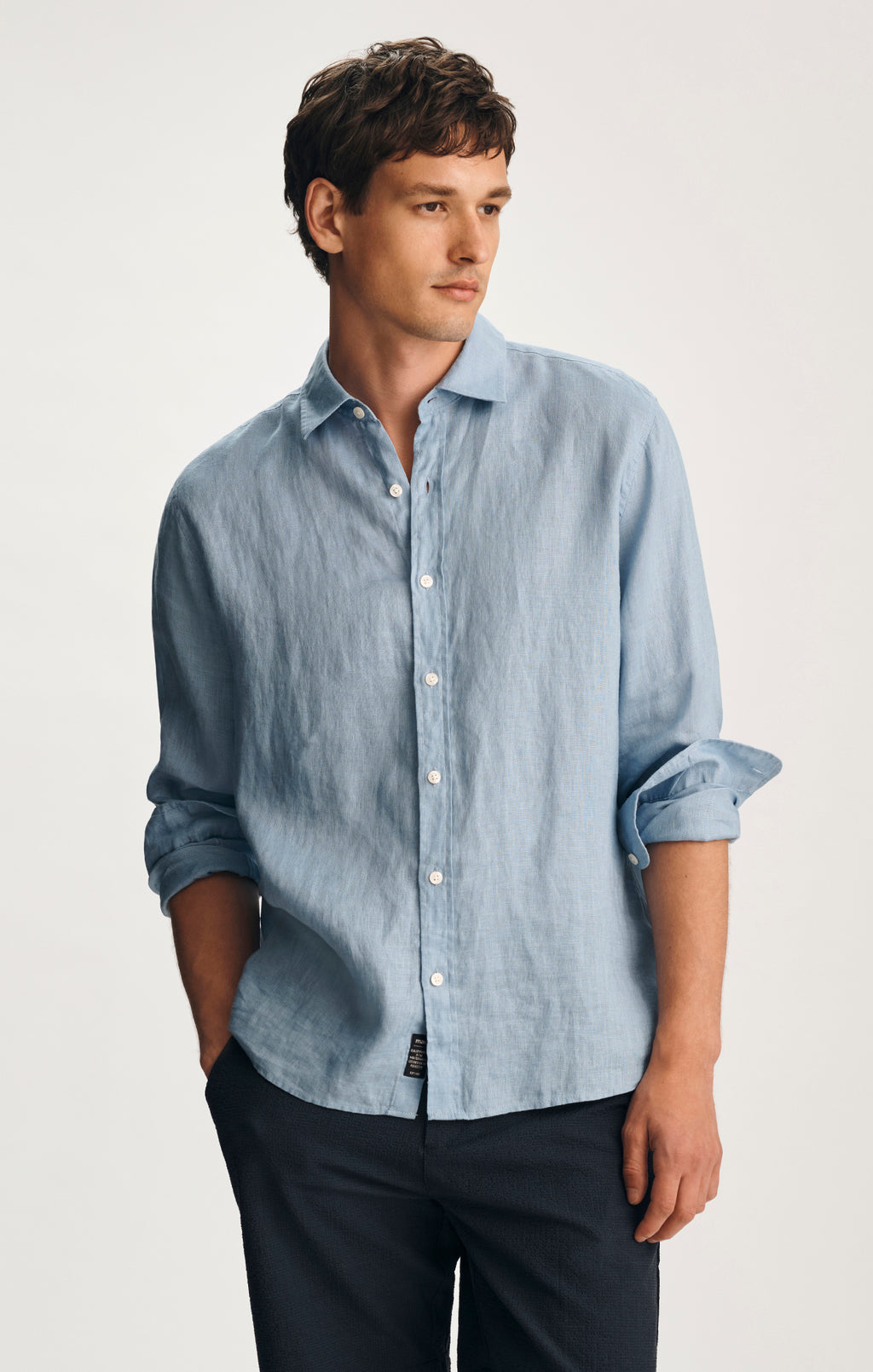 LINEN BUTTON-UP SHIRT IN ALLURE - Mavi Jeans