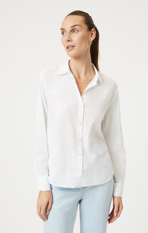 Mavi Women s Jacquard Button Up Shirt In Antique White