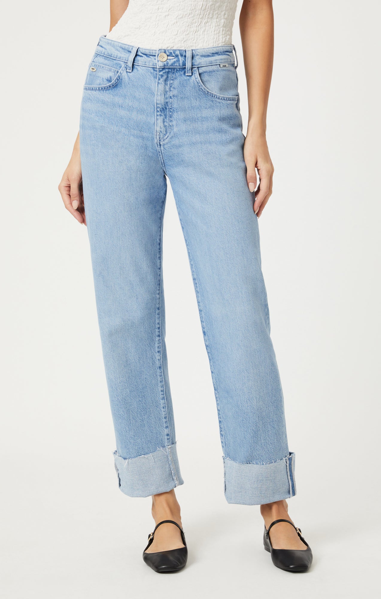 Straight leg sale jeans cuffed