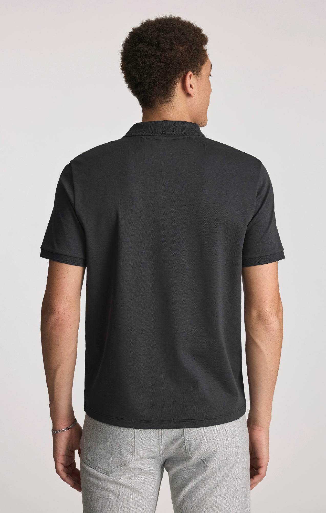 INTERLOCK POLO T-SHIRT IN BLACK - Mavi Jeans
