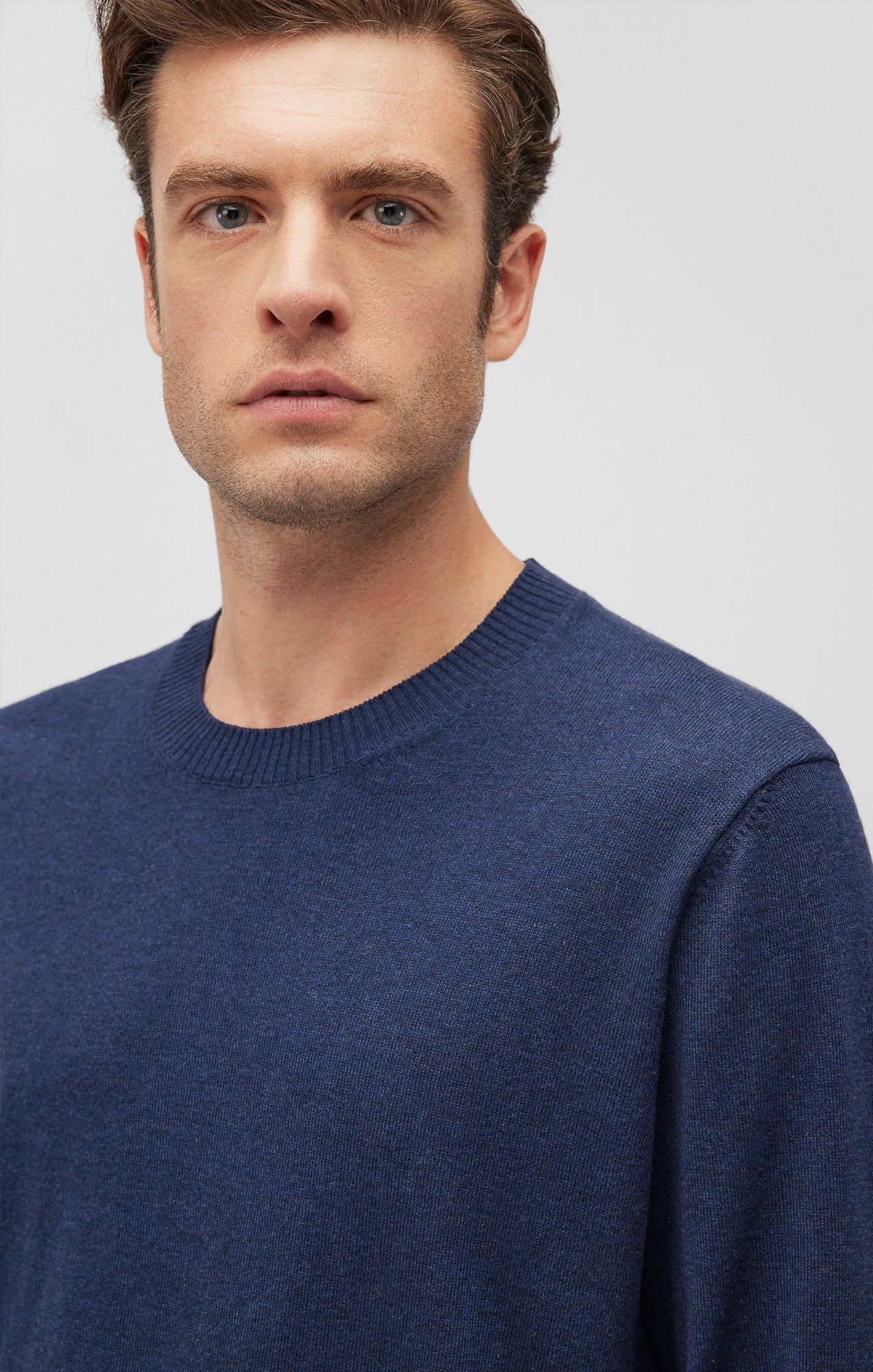 CREW NECK SWEATER IN BLACK IRIS - Mavi Jeans