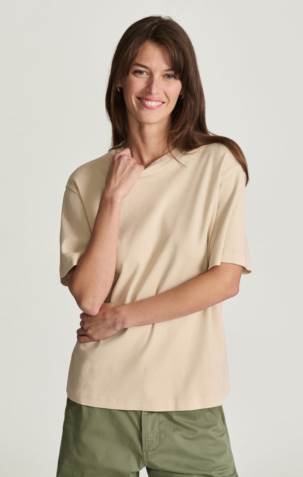 CREW NECK T-SHIRT IN SANDSHELL - Mavi Jeans