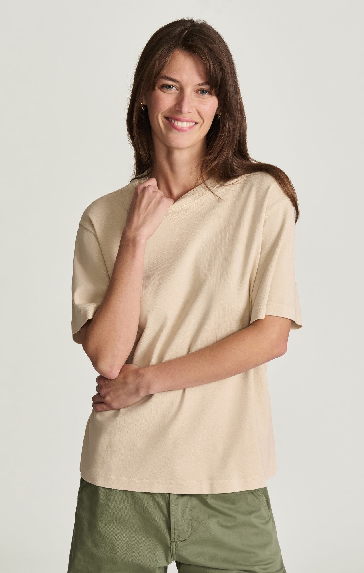CREW NECK T-SHIRT IN SANDSHELL - Mavi Jeans