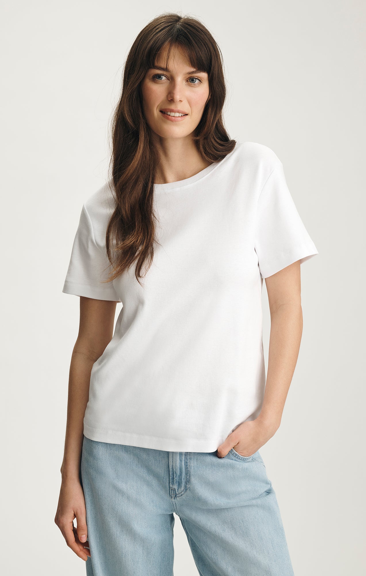 NINA CREW NECK T-SHIRT IN WHITE - Mavi Jeans