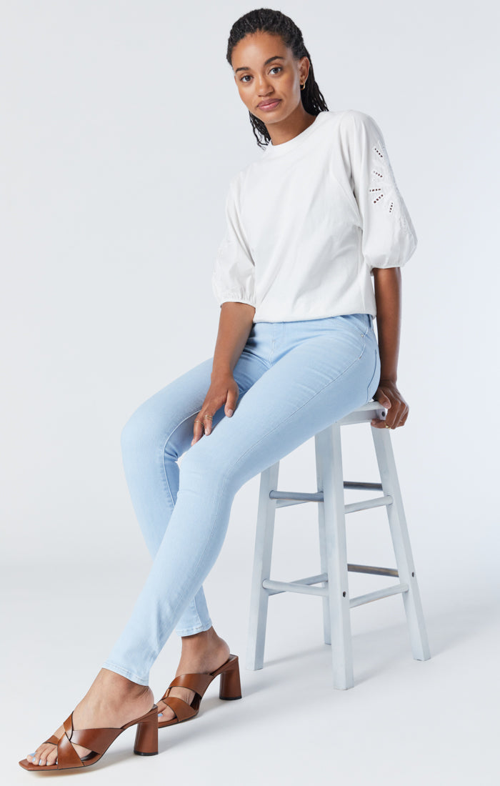 Blue high waisted shop super skinny jeans