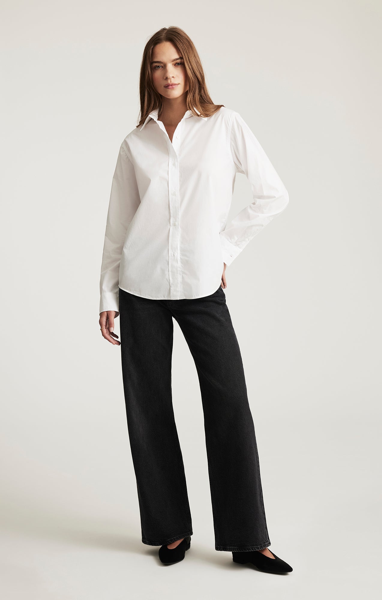 LONG SLEEVE BUTTON-UP SHIRT IN WHITE - Mavi Jeans