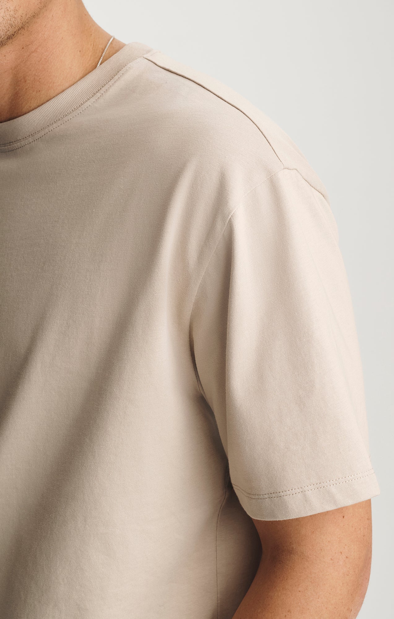 CREW NECK T-SHIRT IN FEATHER GRAY - Mavi Jeans