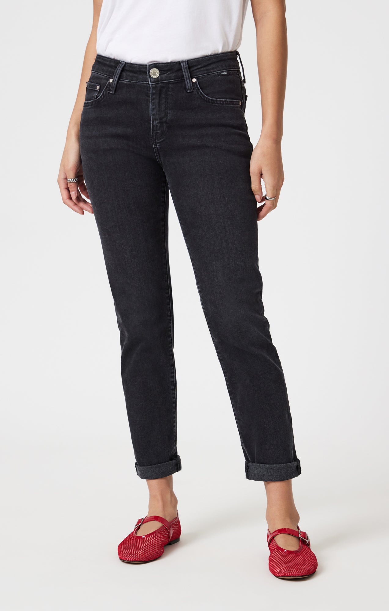 EMMA SLIM BOYFRIEND IN DARK SMOKE TRIBECA - Mavi Jeans