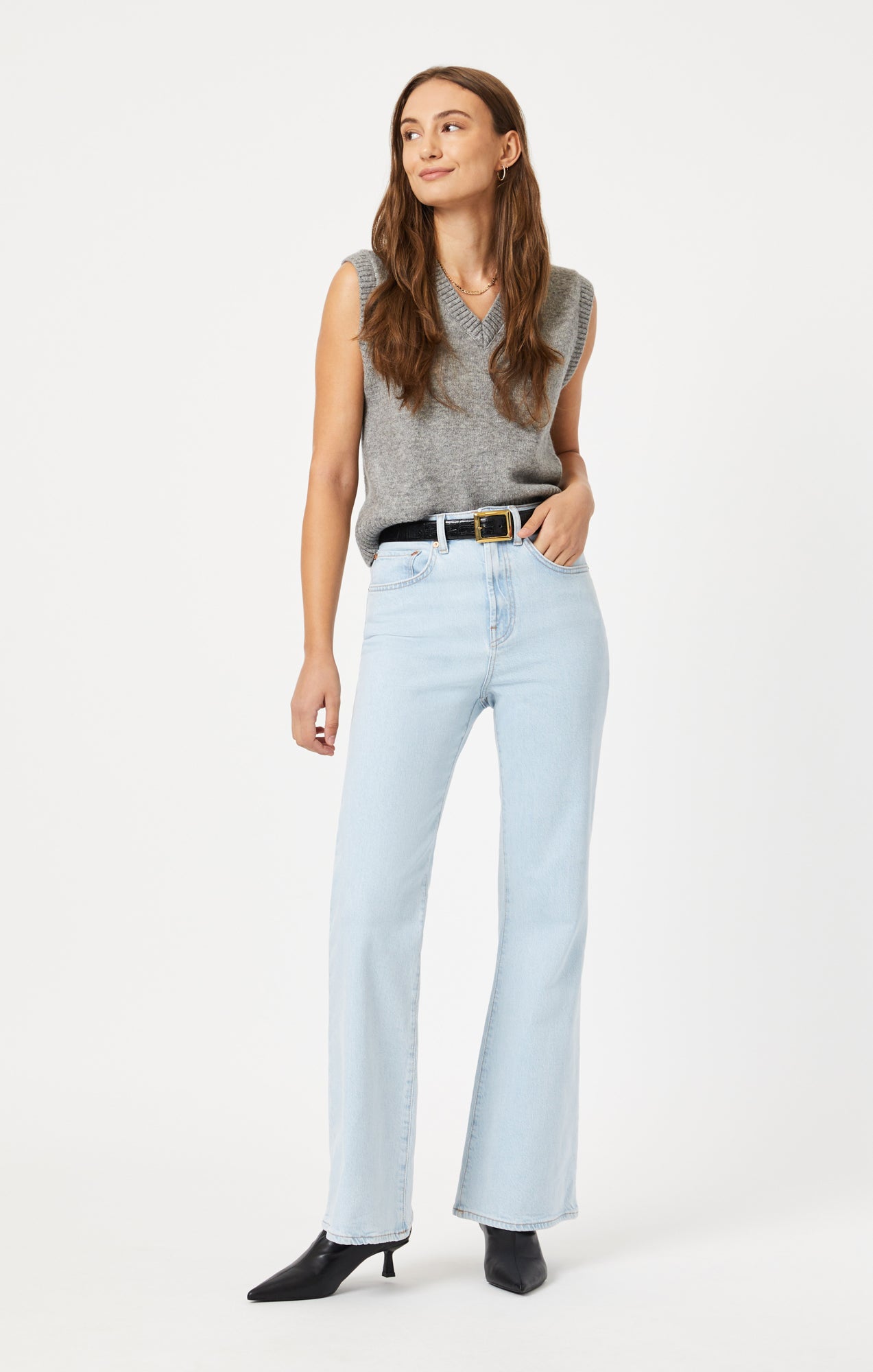 LOS ANGELES FLARE IN BLEACHED RECYCLED BLUE - Mavi Jeans