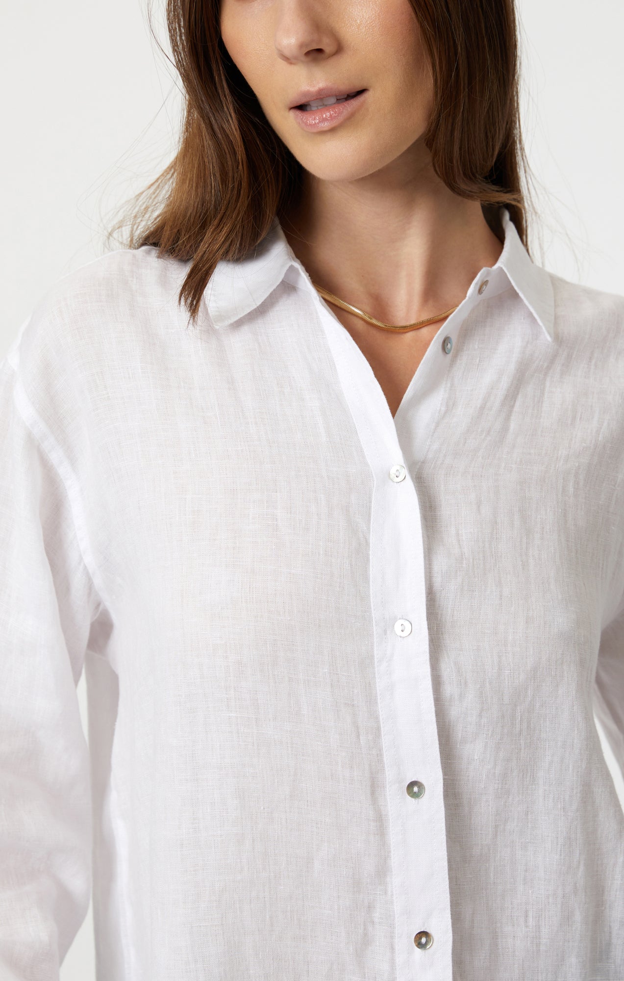 Mavi Women's Linen Button-Up Shirt In White