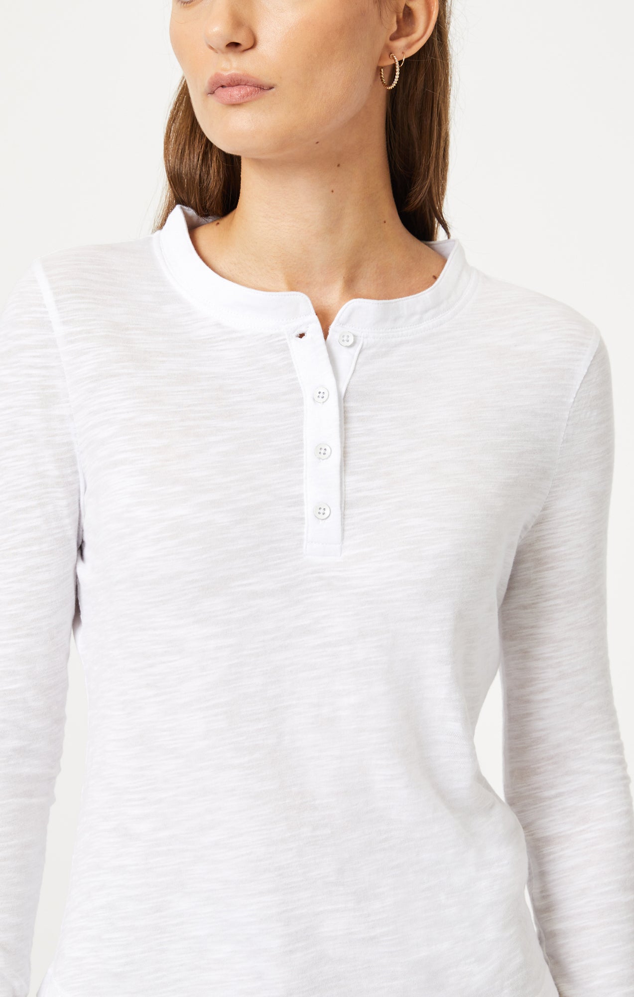 Mavi Women s Henley T Shirt In White