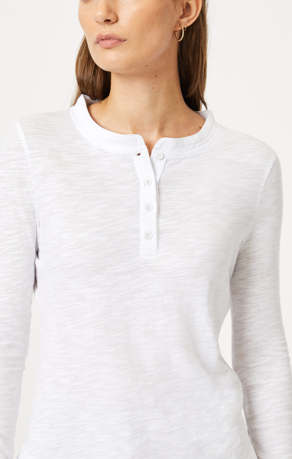 HENLEY T-SHIRT IN WHITE - Mavi Jeans