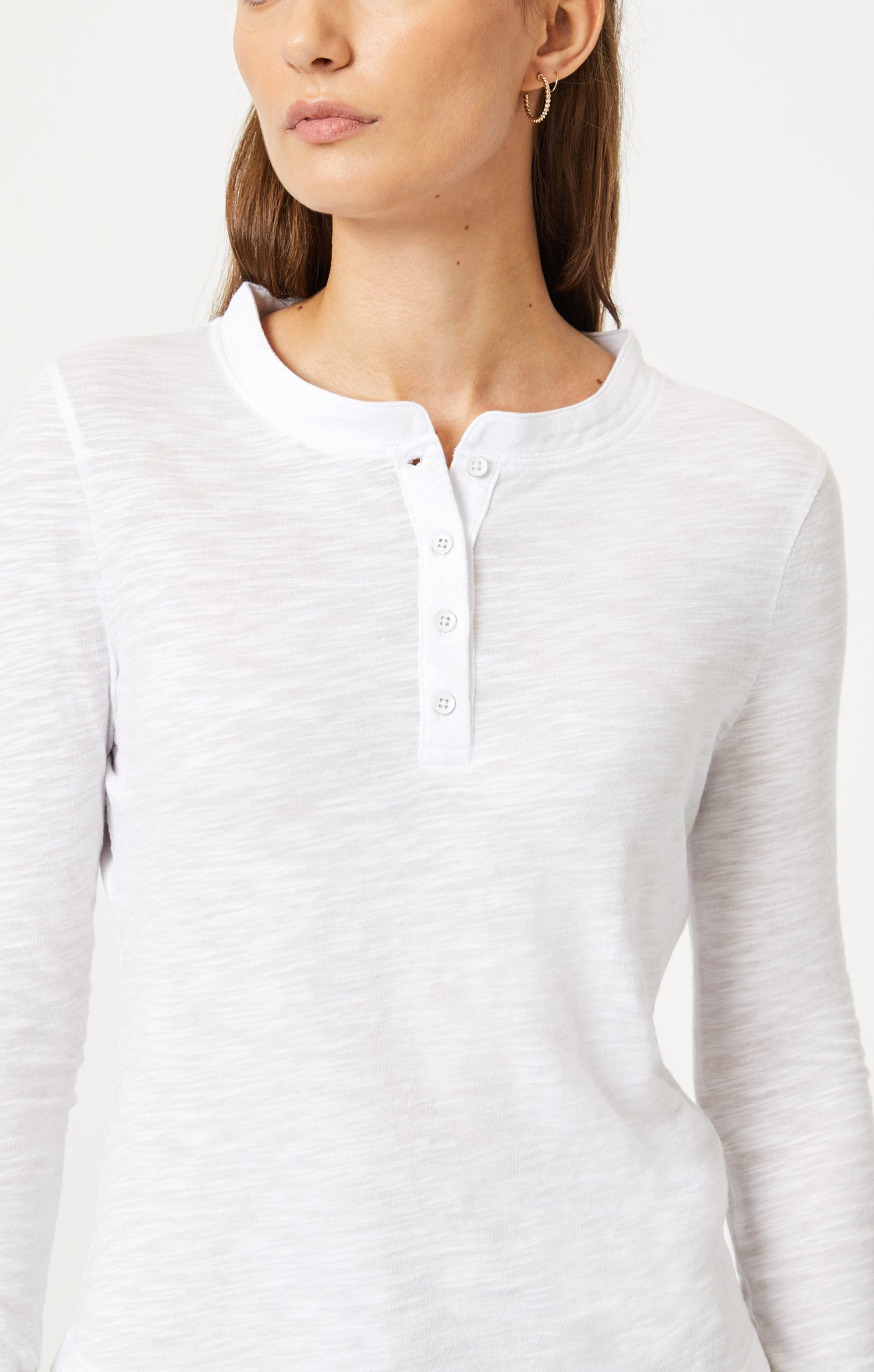 HENLEY T-SHIRT IN WHITE - Mavi Jeans