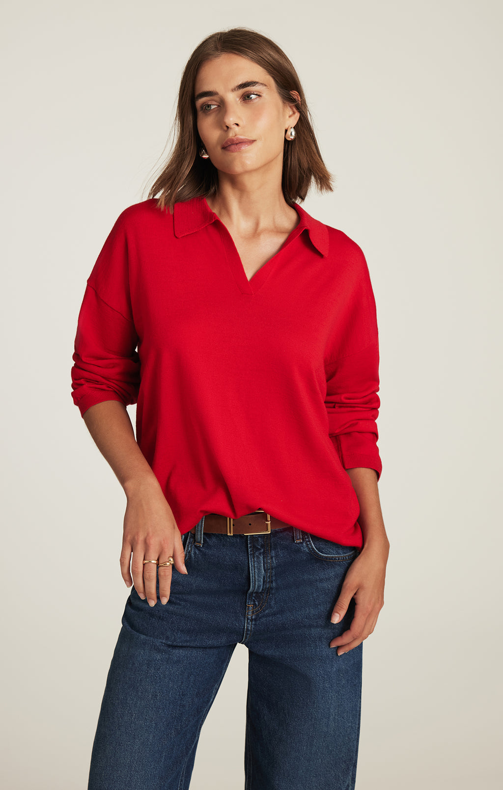 EDITION WOOL PULLOVER SWEATER IN RIO RED - Mavi Jeans