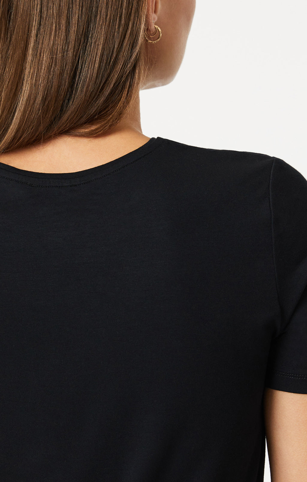 LUXE CREW NECK T-SHIRT IN BLACK - Mavi Jeans