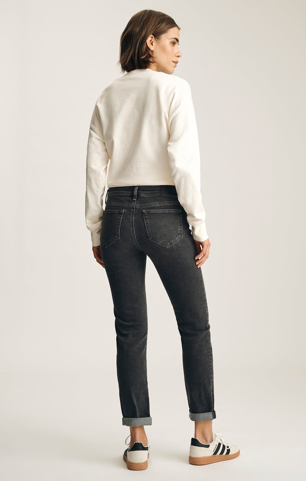 EMMA SLIM BOYFRIEND IN MID SMOKE TRIBECA - Mavi Jeans