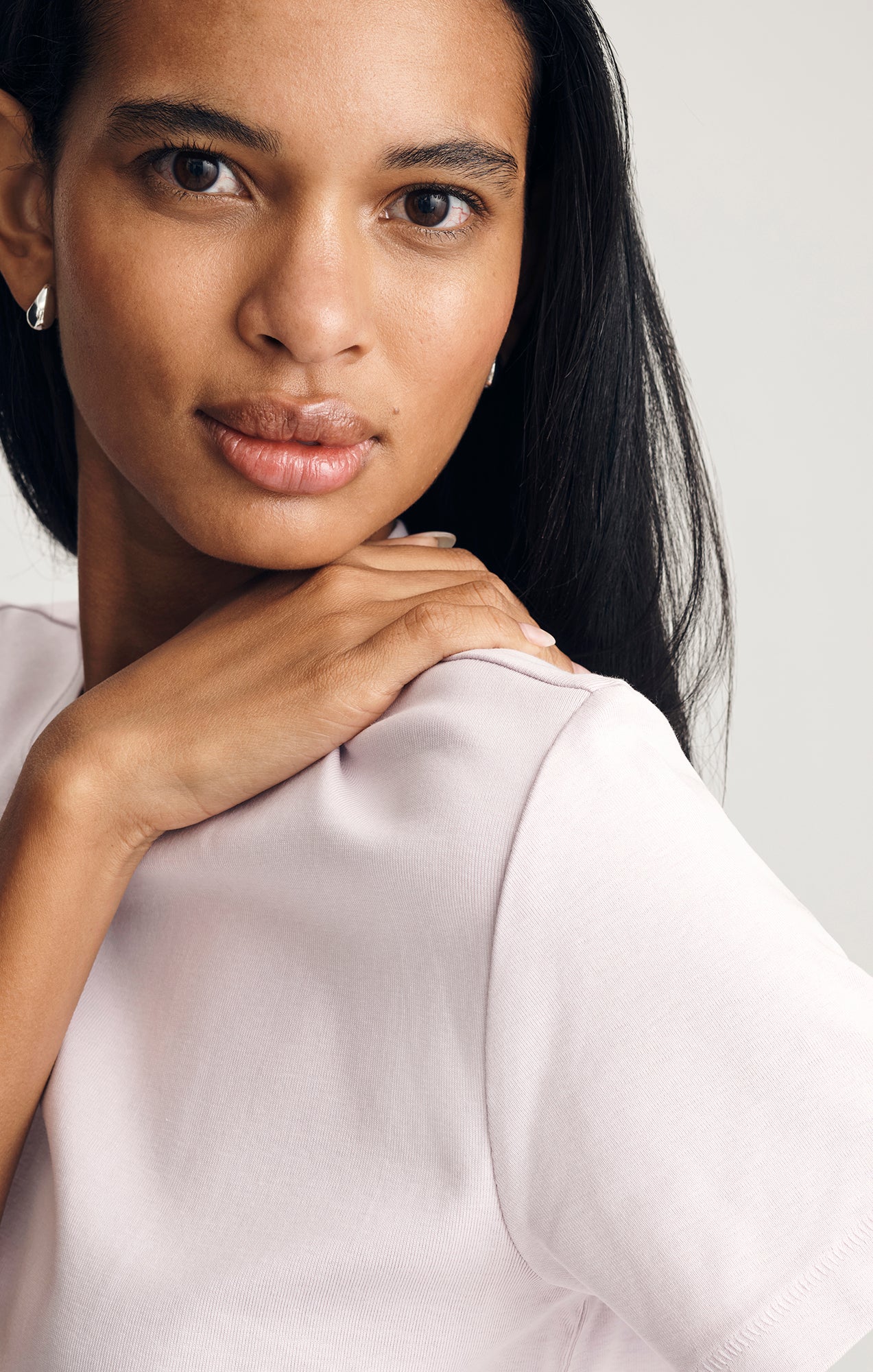 NINA CREW NECK T-SHIRT IN ORCHID HUSH - Mavi Jeans