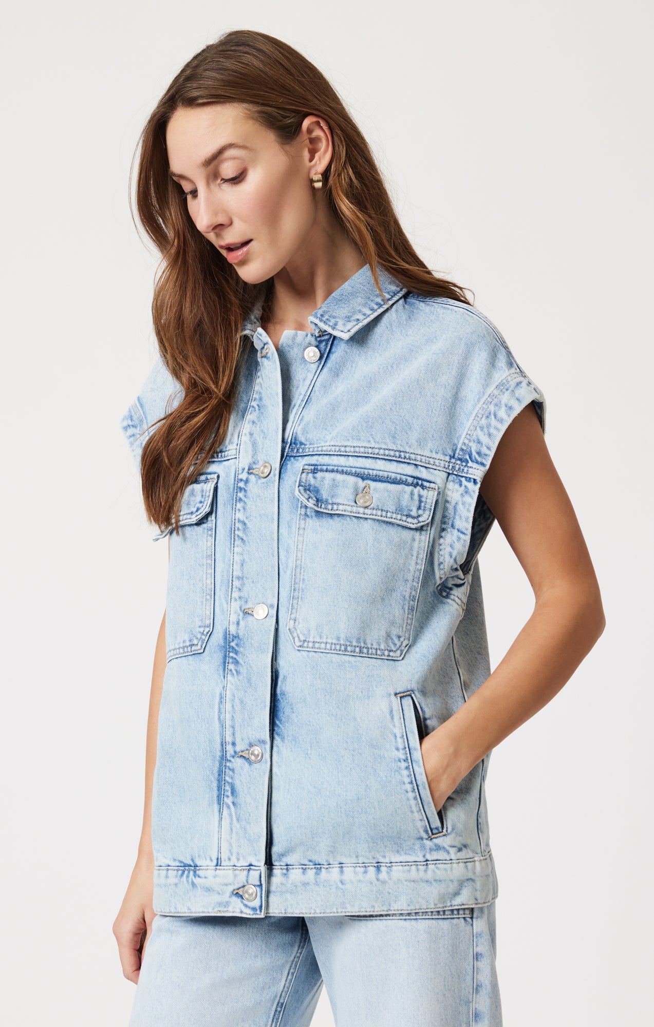 NADIA VEST IN BLEACHED WELL BLUE - Mavi Jeans