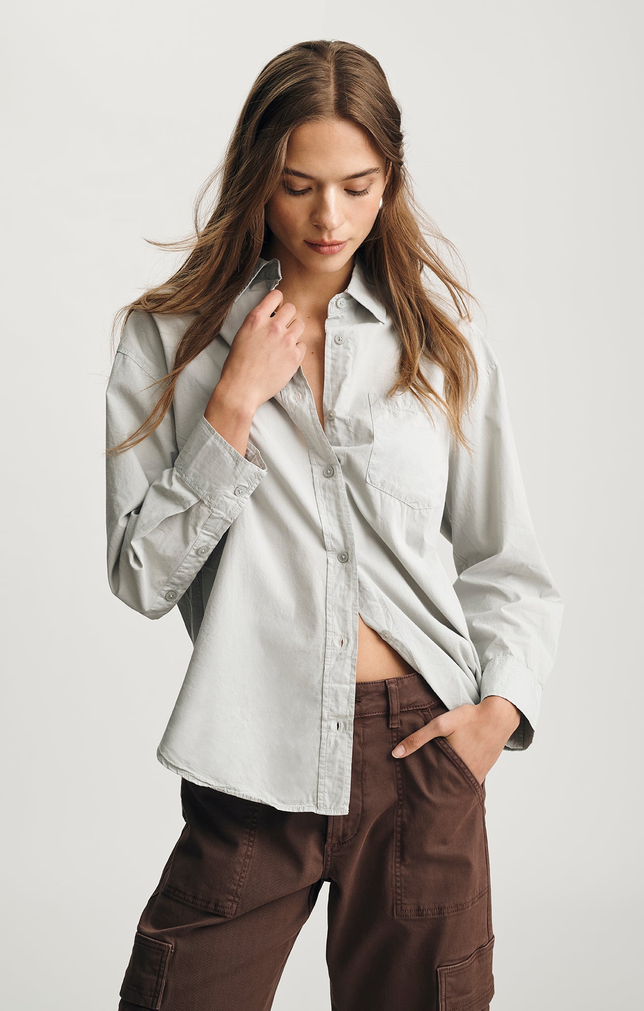 LONG SLEEVE BUTTON-UP SHIRT IN HIGH-RISE - Mavi Jeans