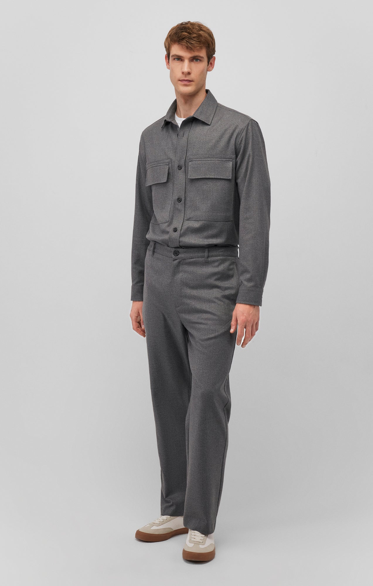 STRAIGHT LEG PANTS IN DARK GREY MELANGE - Mavi Jeans