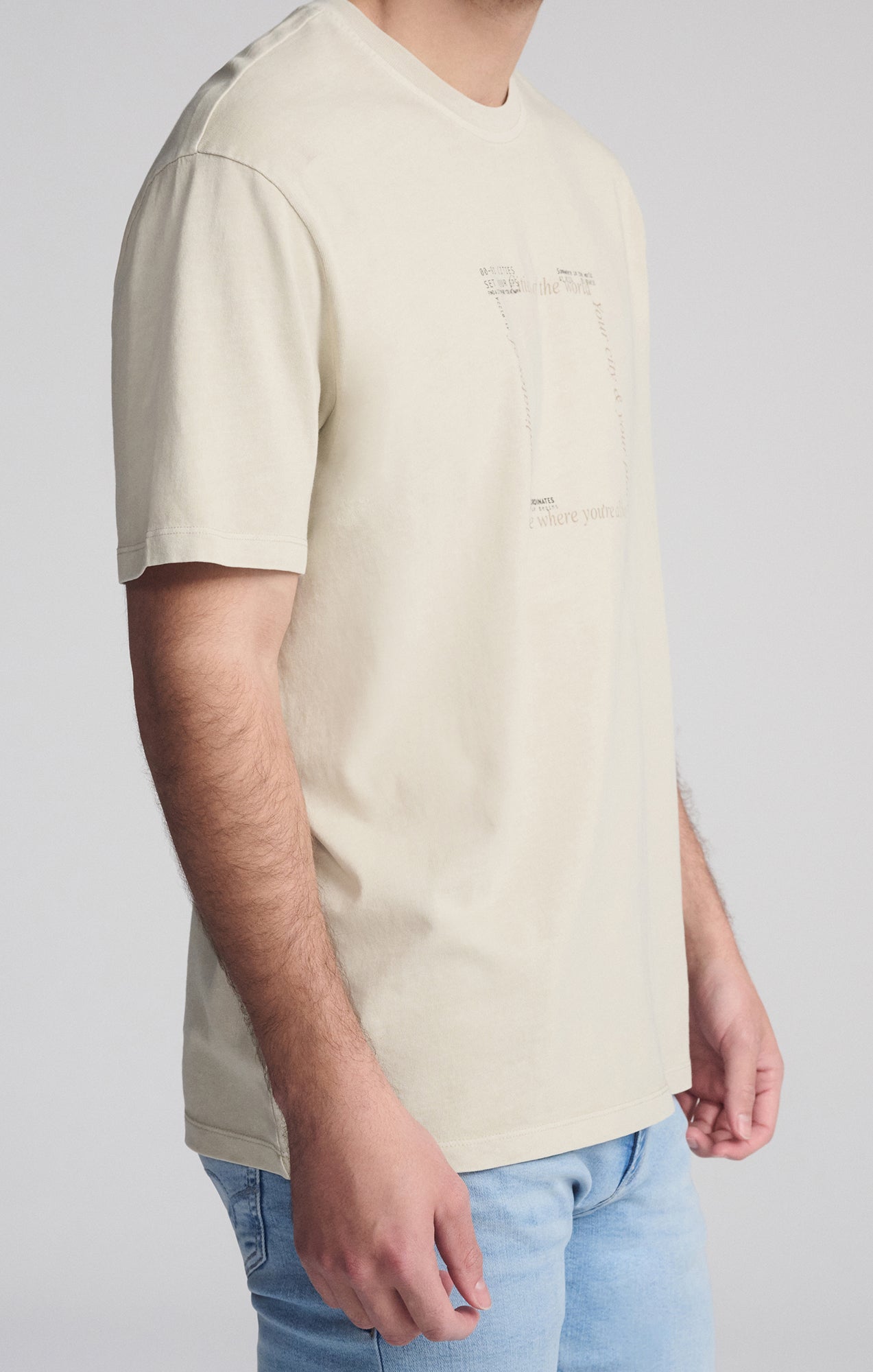 GRAPHIC CREW NECK T-SHIRT IN PELICAN - Mavi Jeans