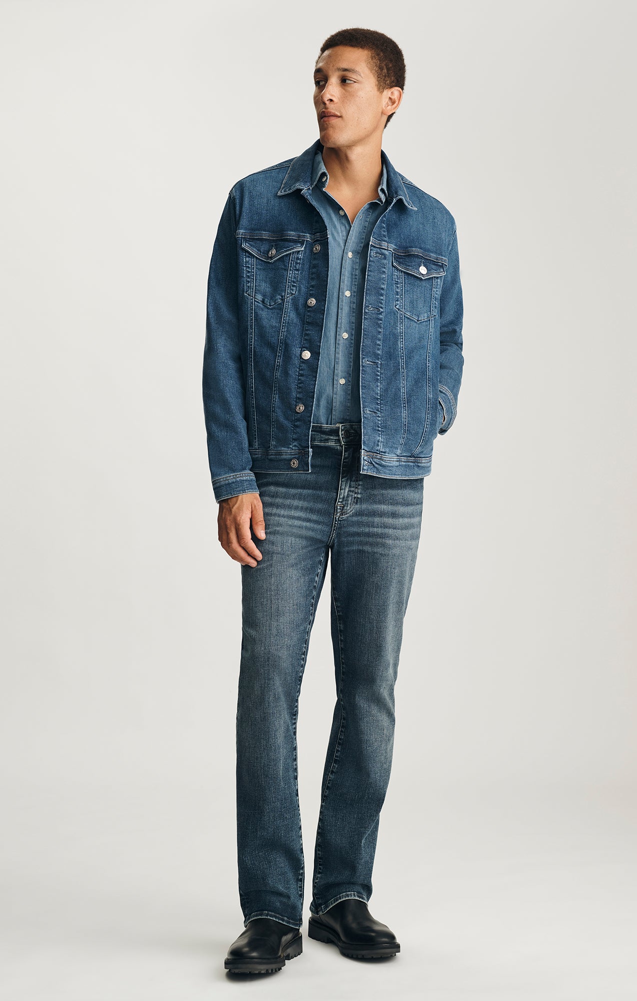 DRAKE DENIM JACKET IN MID BRUSHED CLASSIC VINTAGE