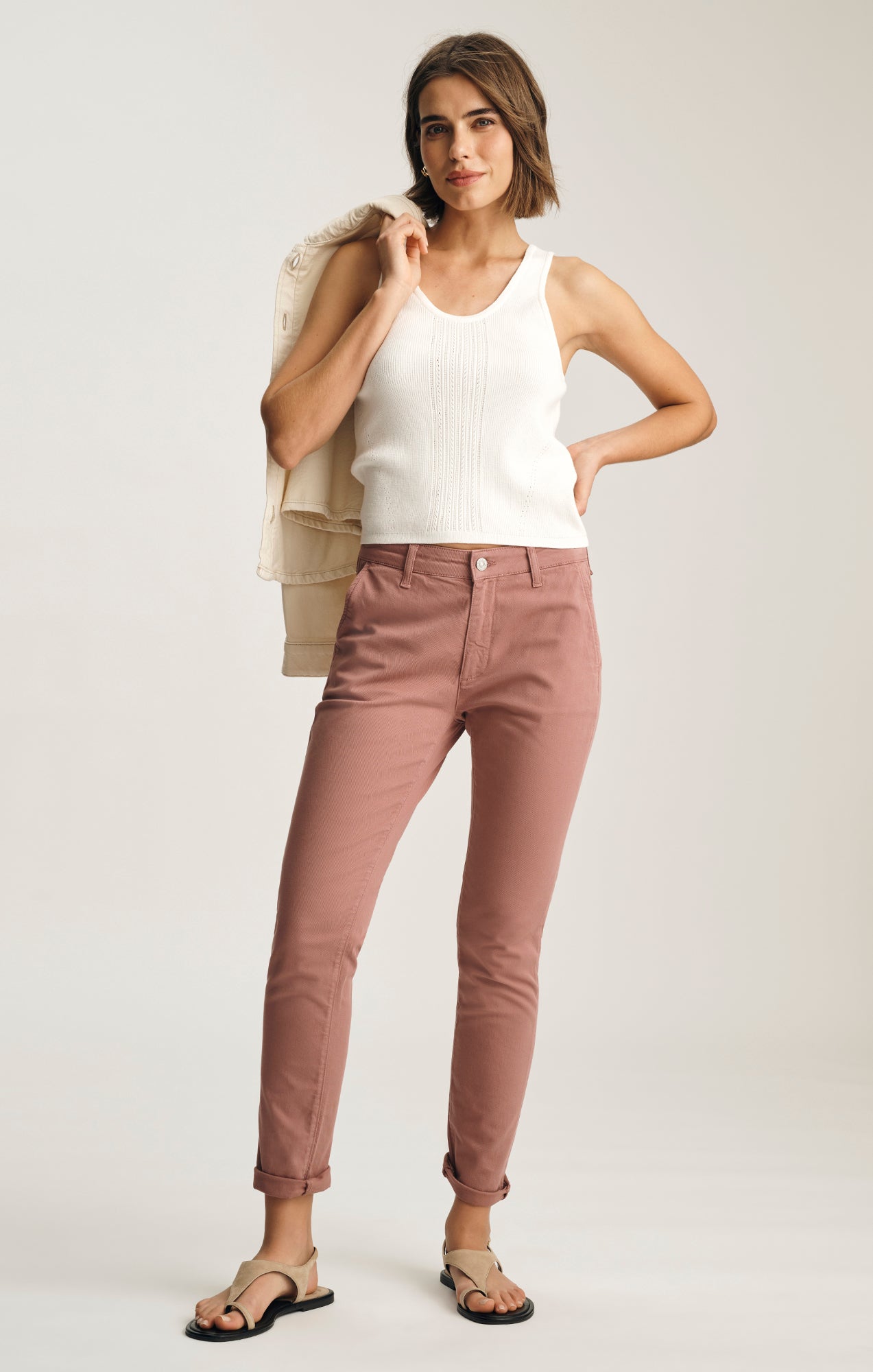 Mavi Women's Kathleen Slim Boyfriend Chino In Old Magenta Twill
