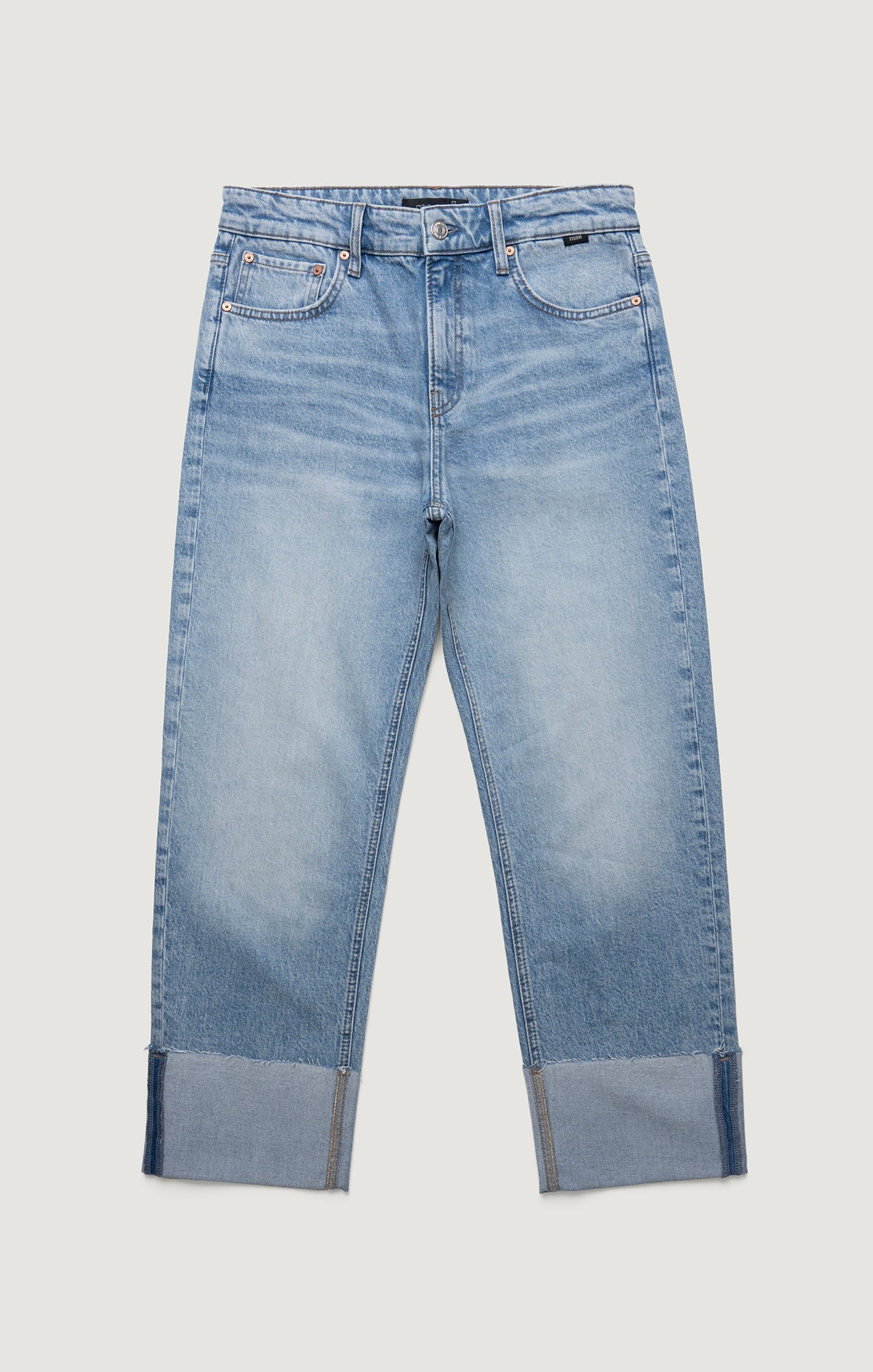SAVANNAH CUFFED STRAIGHT LEG IN LIGHT BRUSHED CLASSIC BLUE