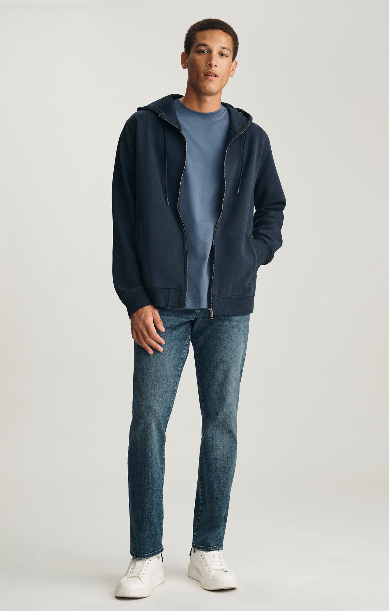 FULL ZIP HOODIE IN TOTAL ECLIPSE