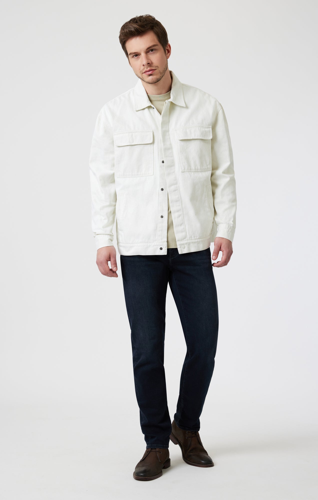 STEVE  ATHLETIC FIT IN BLUE BLACK BRUSHED SUPERMOVE - Mavi Jeans