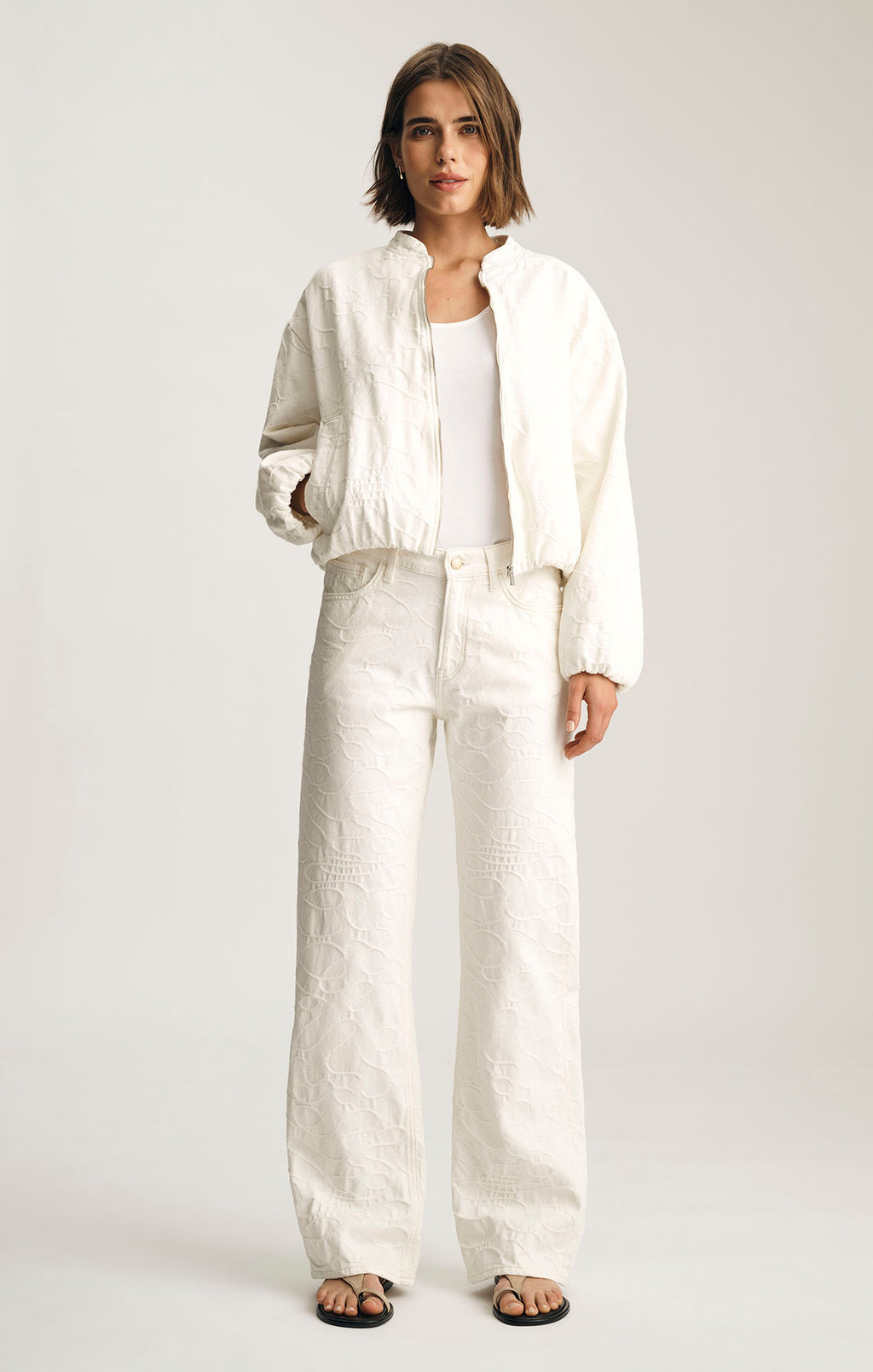 TAYLOR STRAIGHT LEG IN BEIGE EMBROIDERED DENIM - Mavi Jeans