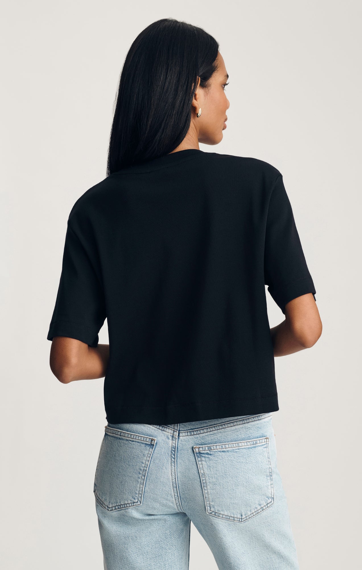 RILEY CREW NECK T-SHIRT IN BLACK - Mavi Jeans