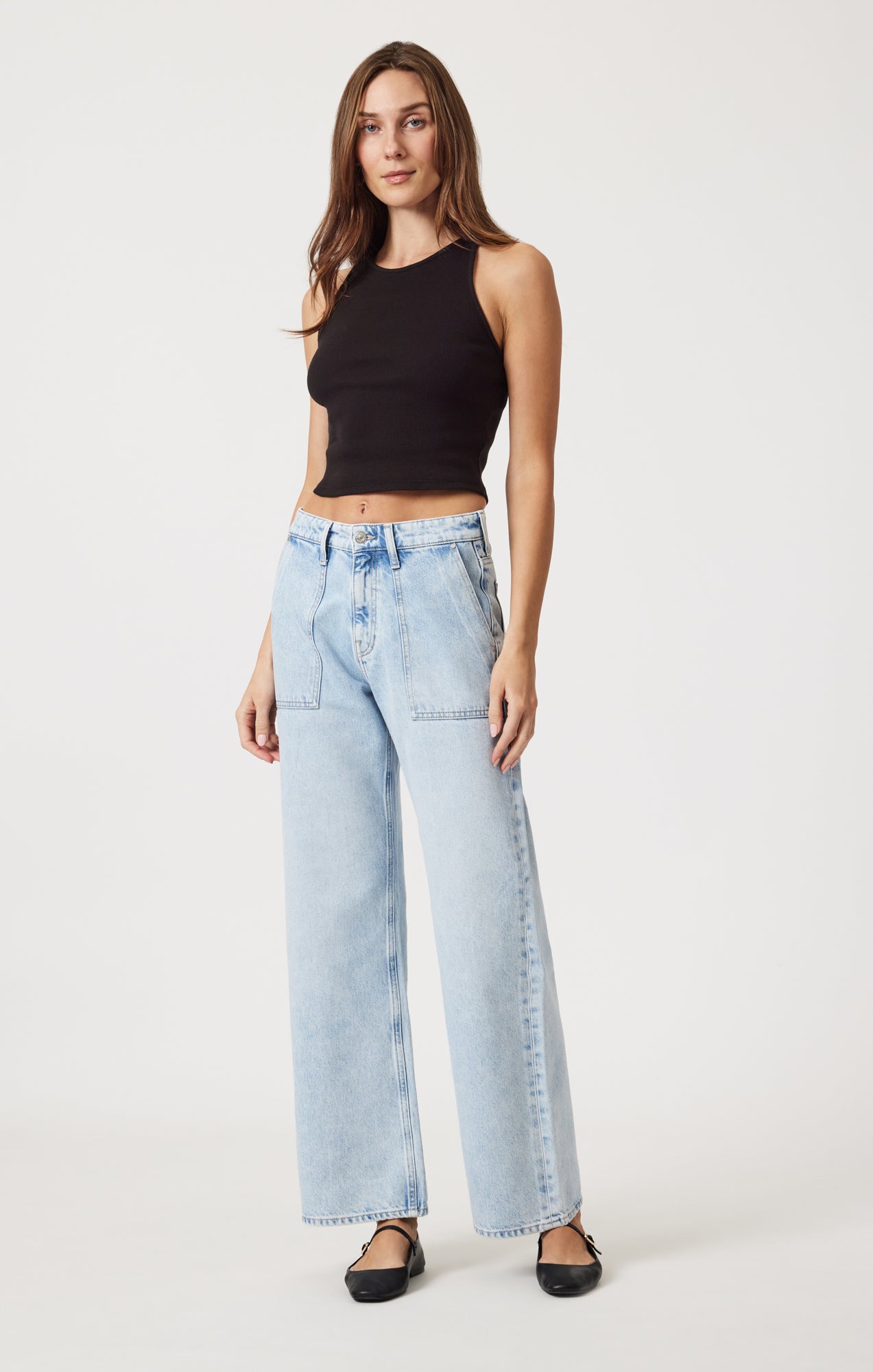 CATALINA STRAIGHT LEG UTILITY IN BLEACHED WELL BLUE - Mavi Jeans