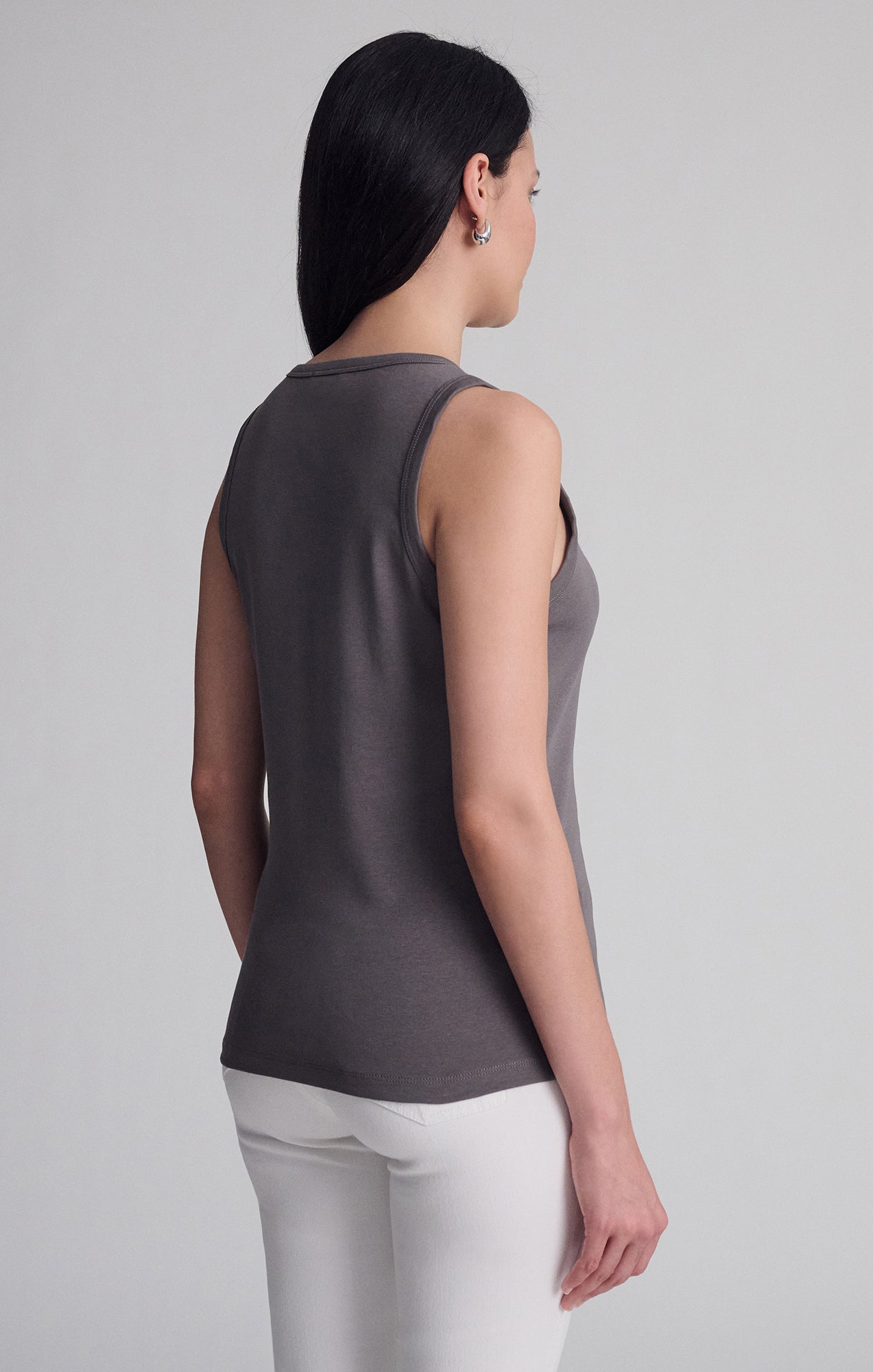 CONTOUR TANK TOP IN DARK GULL GRAY - Mavi Jeans