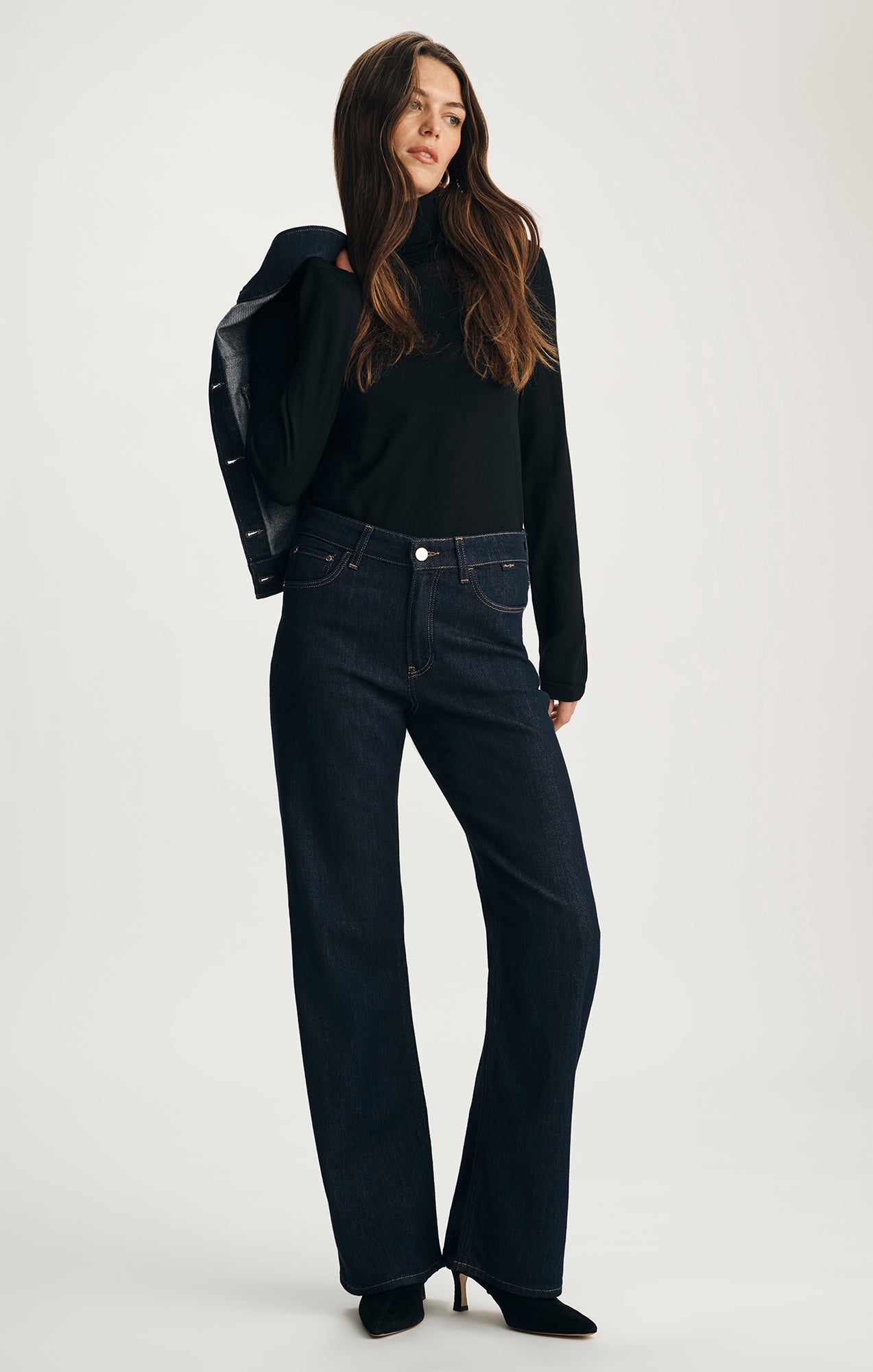 TAYLOR STRAIGHT LEG IN DARK BLUE SHINY GOLD PREMIUM