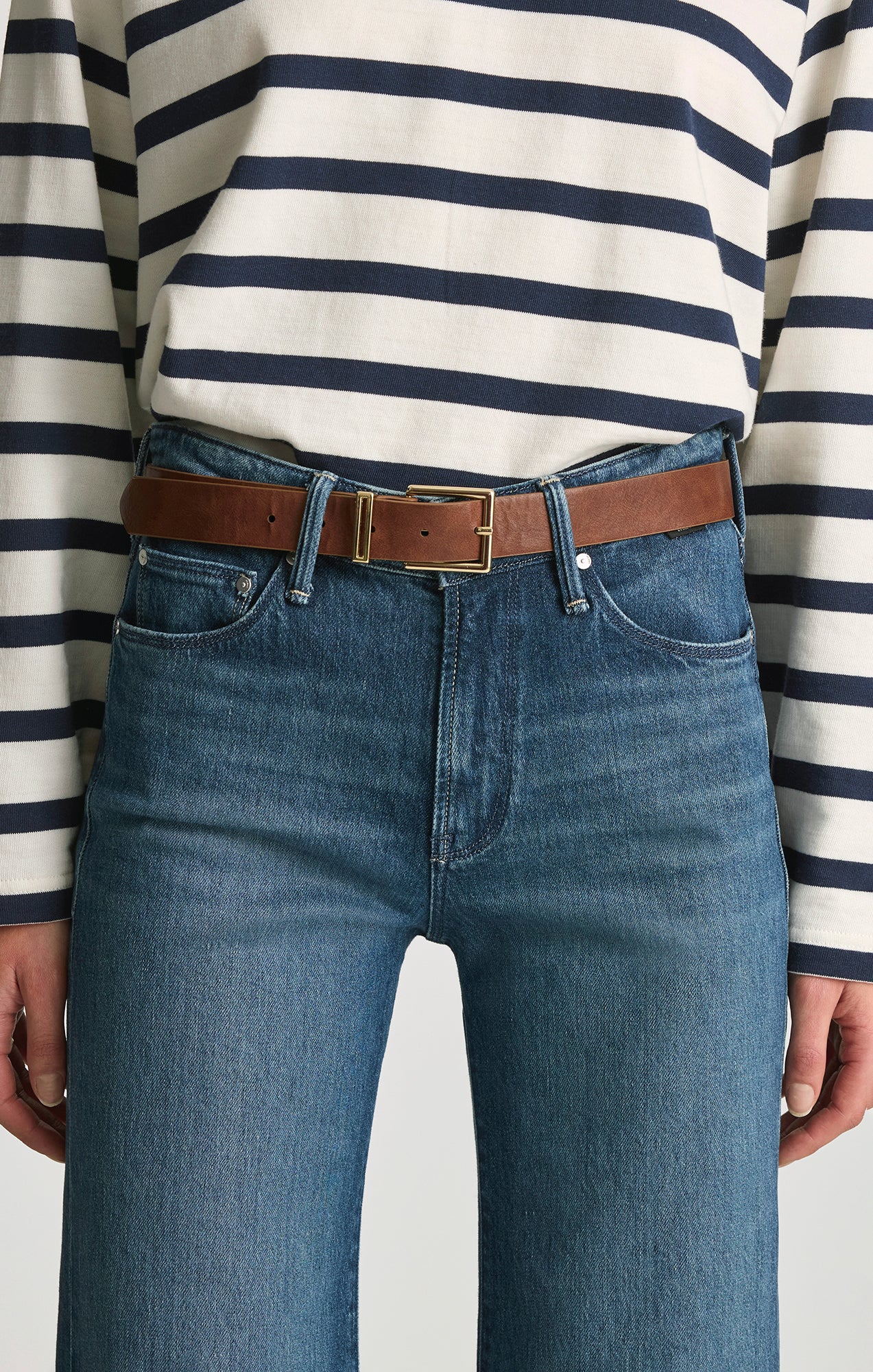 GRACE RELAXED FLARE IN DARK BRUSHED CLASSIC BLUE