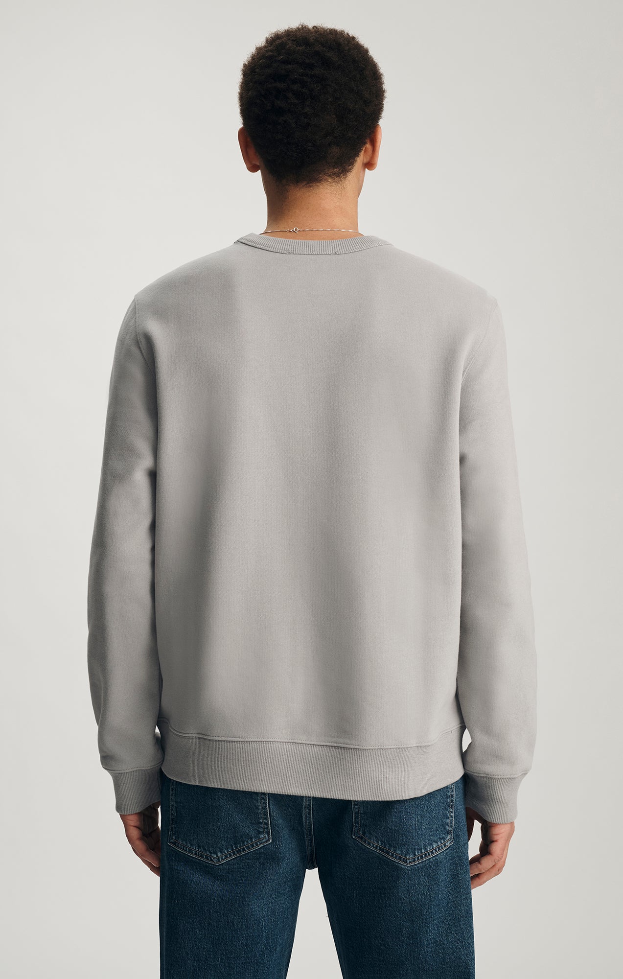 V-STITCH CREW NECK SWEATSHIRT IN ALLOY - Mavi Jeans