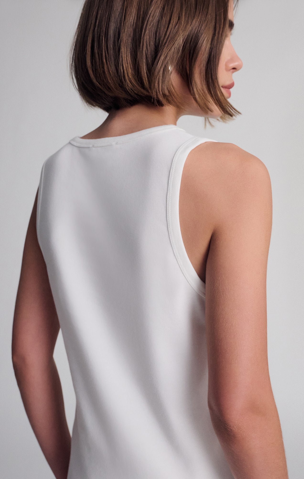 CONTOUR TANK TOP IN COCONUT MILK - Mavi Jeans