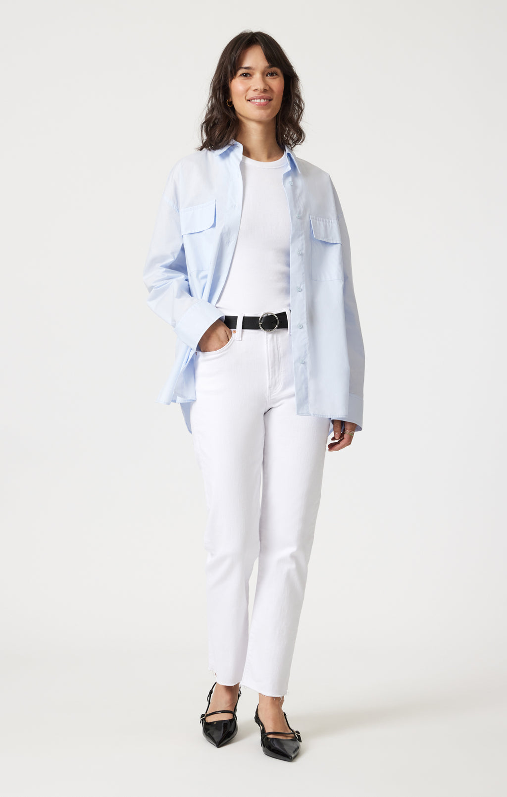 NEW YORK STRAIGHT LEG IN WHITE FLEX BLUE - Mavi Jeans