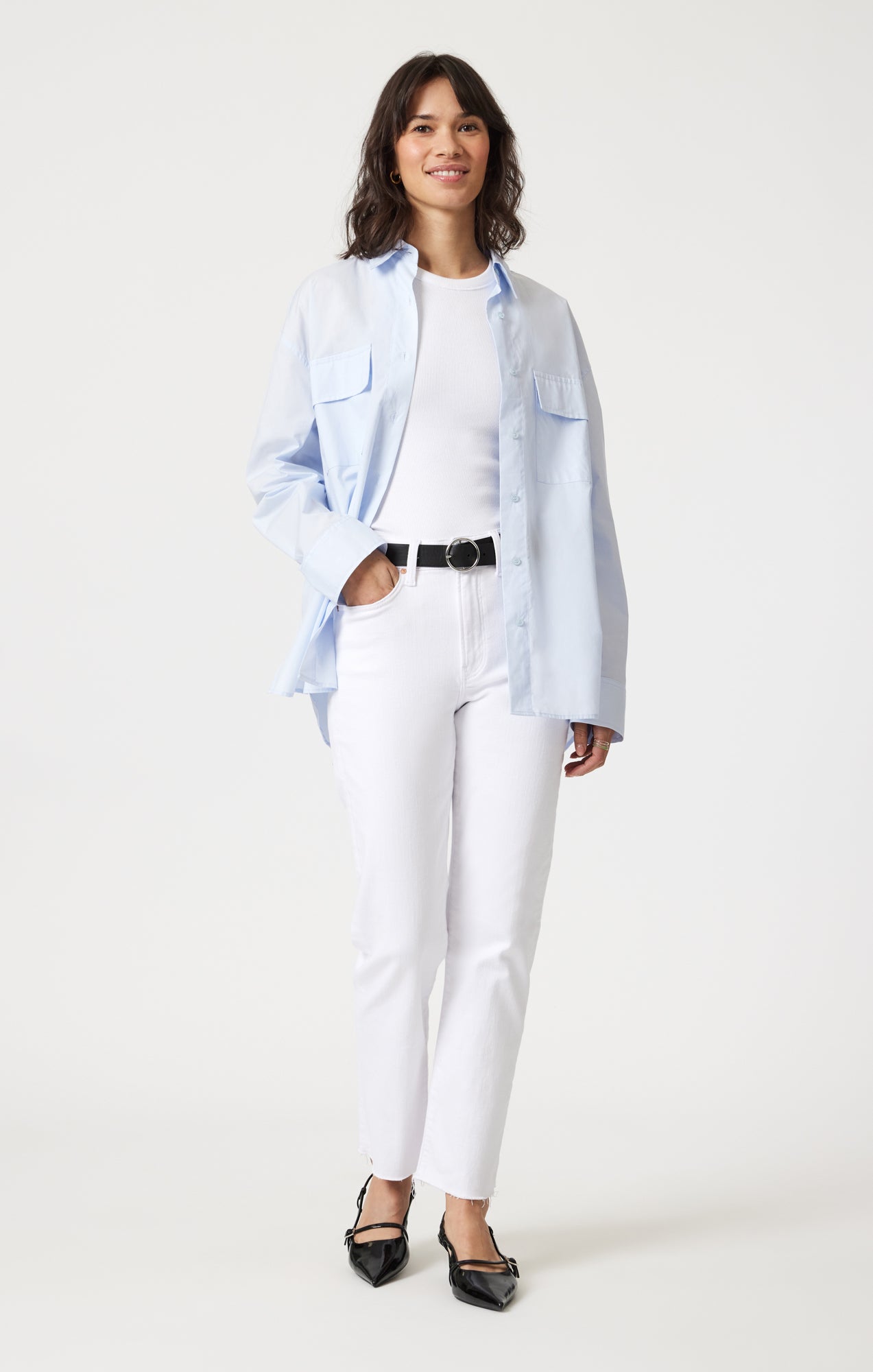 NEW YORK STRAIGHT LEG IN WHITE FLEX BLUE - Mavi Jeans