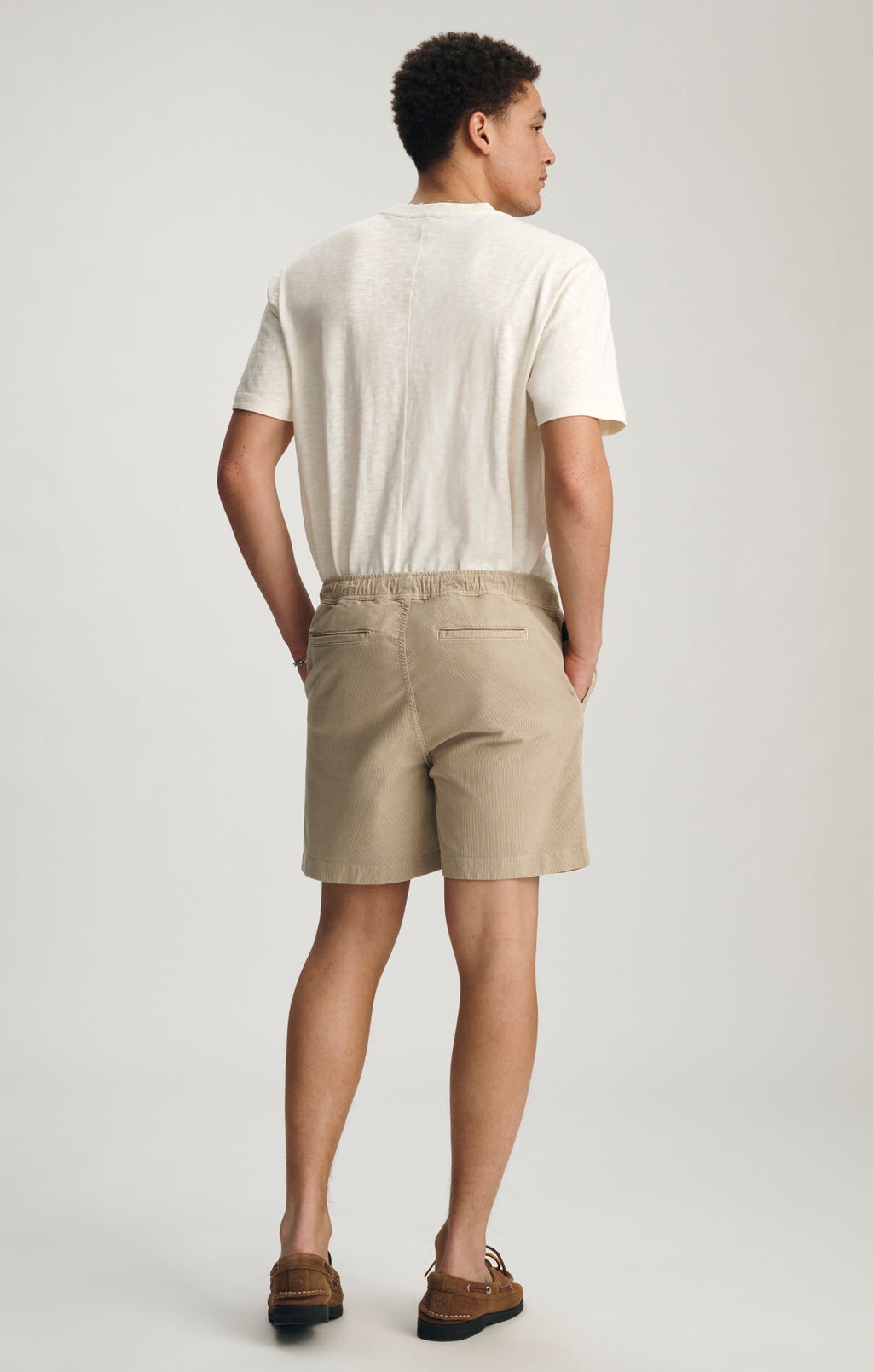 DRAWSTRING SHORTS IN FEATHER GRAY - Mavi Jeans
