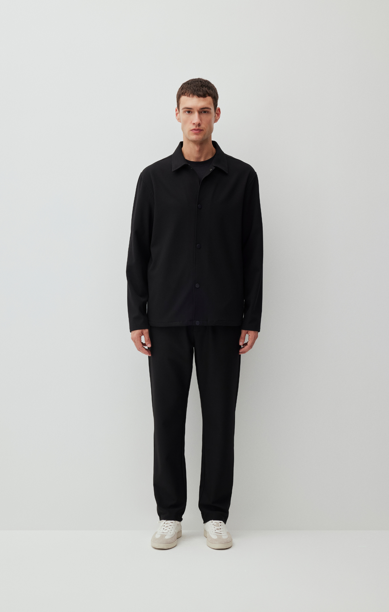 LONG SLEEVE SNAP-BUTTON SHIRT IN BLACK - Mavi Jeans