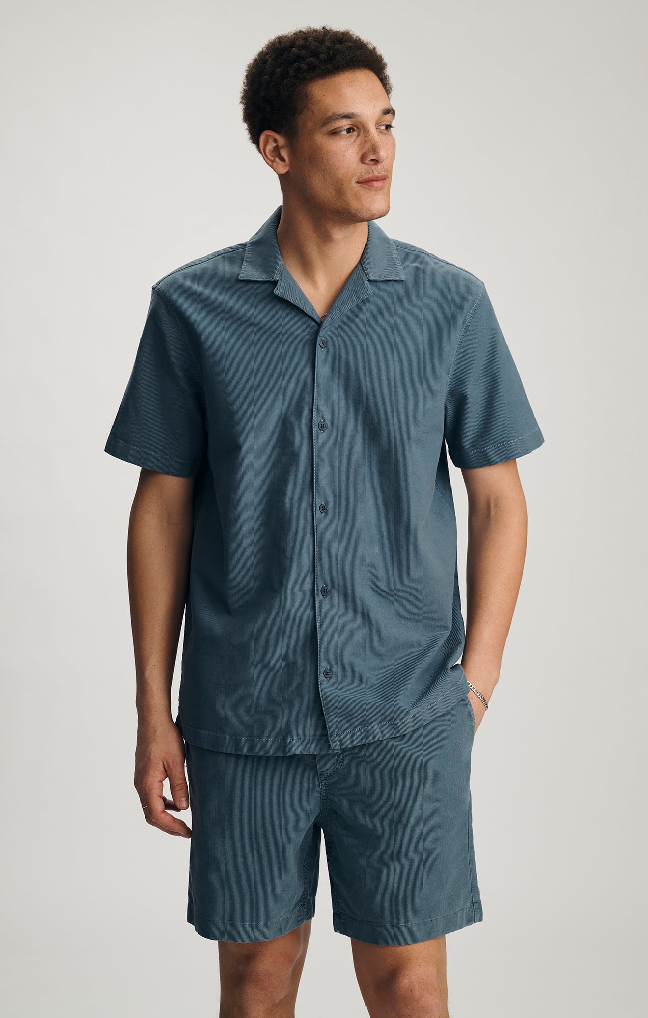 SHORT SLEEVE BUTTON-UP SHIRT IN FLINT STONE - Mavi Jeans